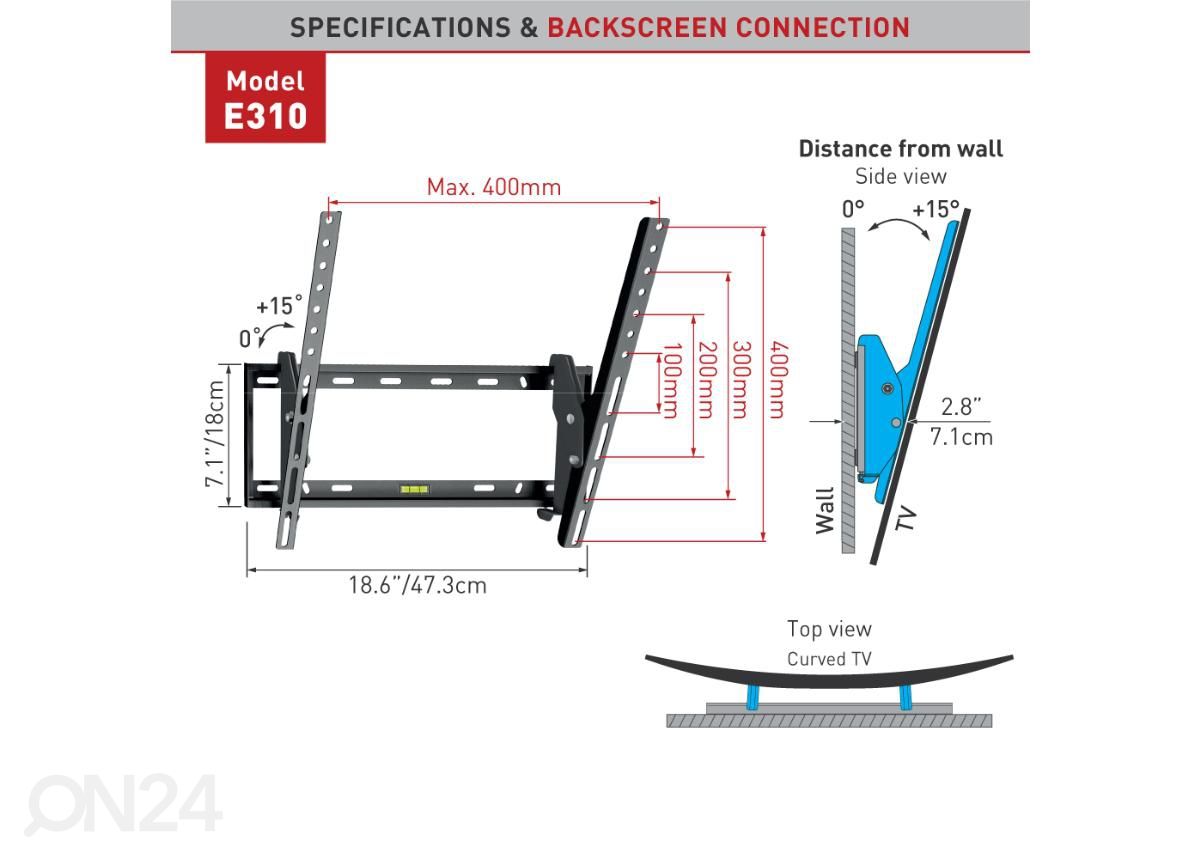 TV-seinakinnitus Barkan E310.B 19"- 65" suurendatud