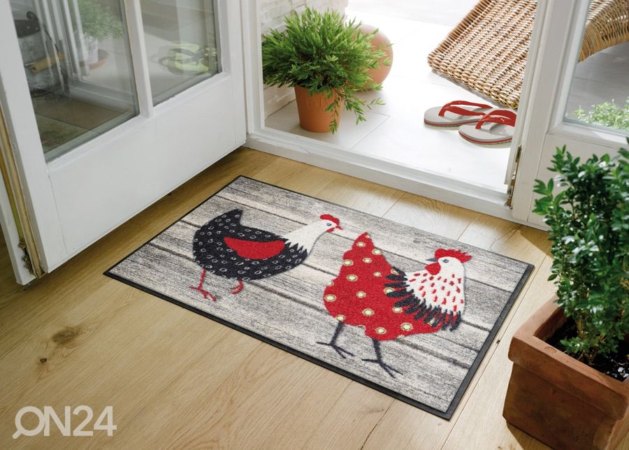 Uksematt Chicken Farm 50x75 cm suurendatud