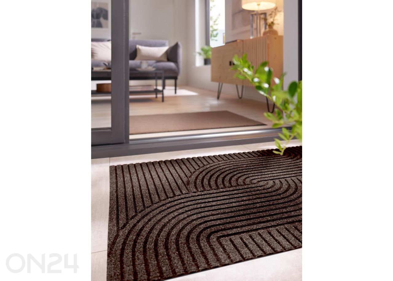 Uksematt Dune Loop dark brown 60x90 cm suurendatud