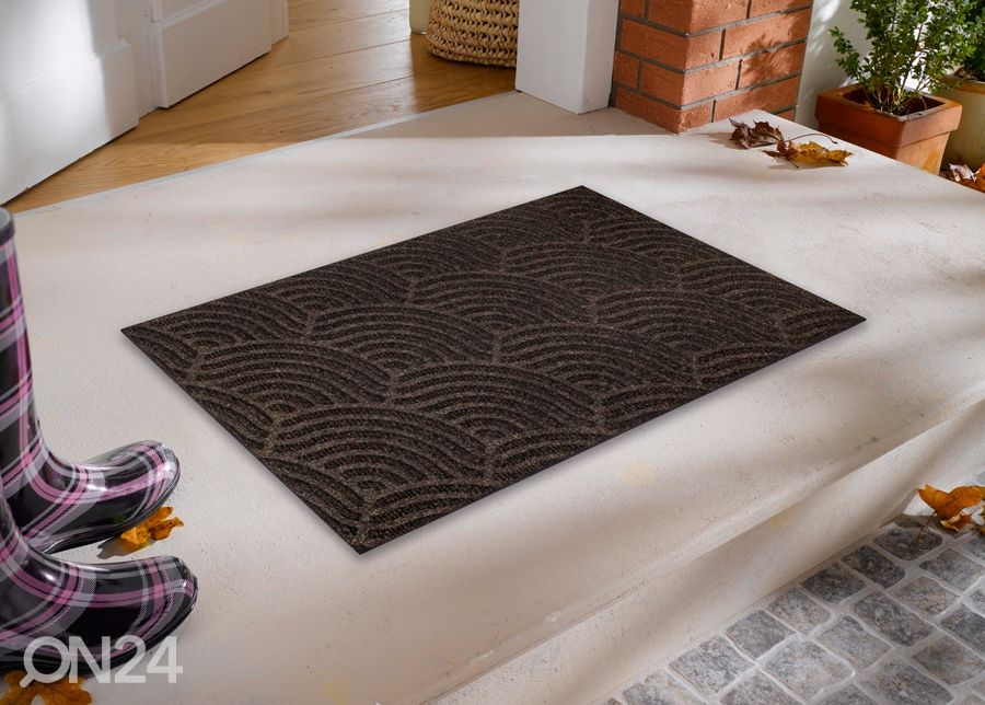 Uksematt Dune Waves dark brown 45x75 cm suurendatud