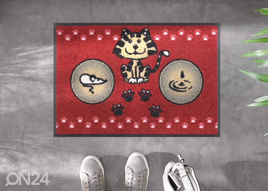 Uksematt Katzenmahlzeit 40x60 cm suurendatud