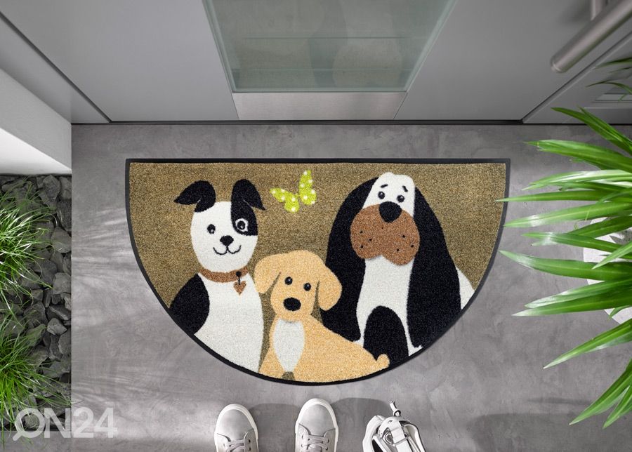 Uksematt Round Dog Trio 50x85 cm suurendatud