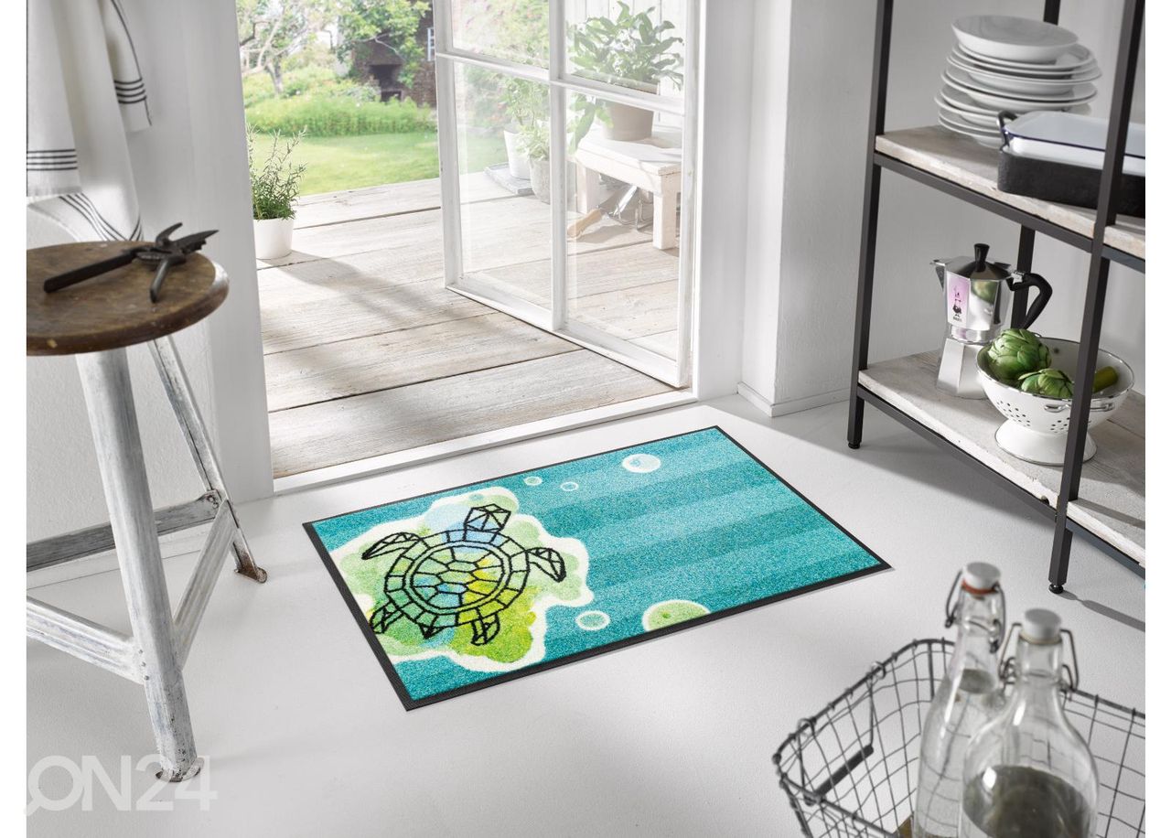 Uksematt Turtle Splash 50x75 cm suurendatud