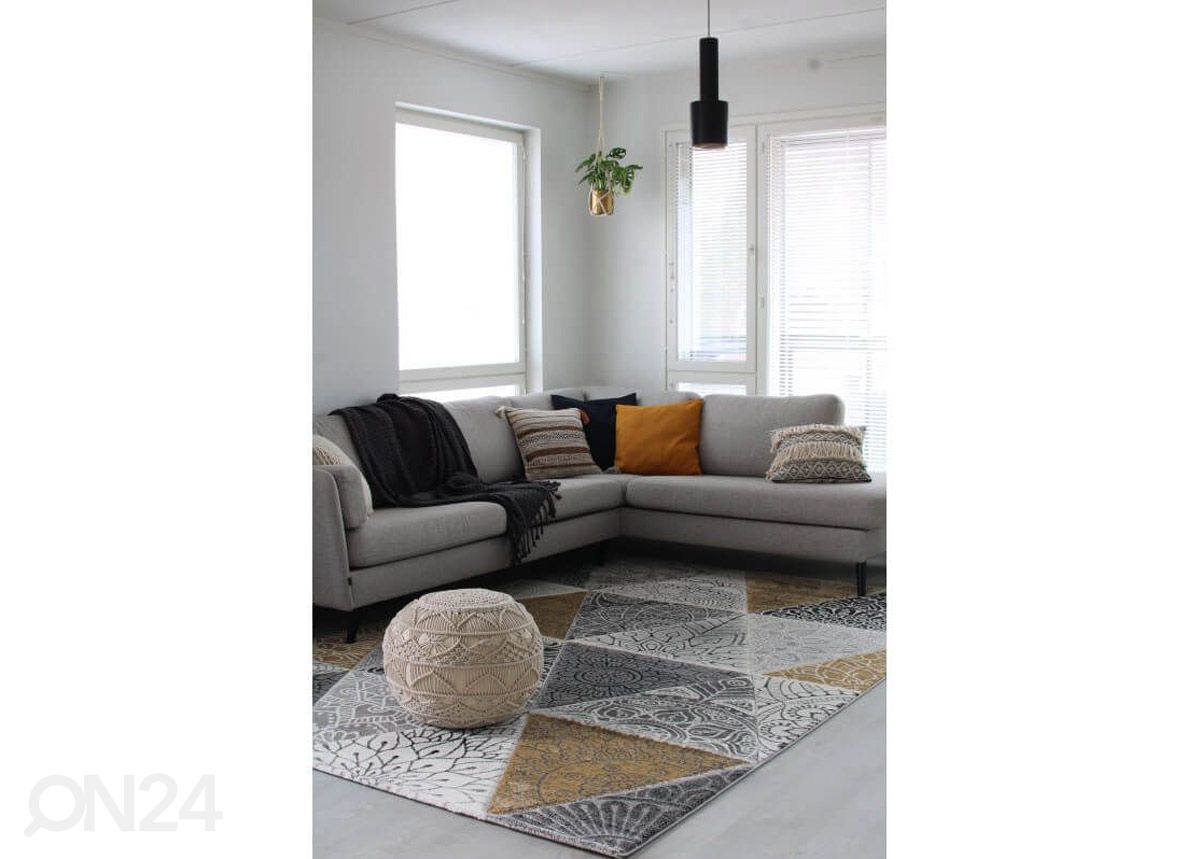 Vaip Halla kollane 160x230 cm suurendatud