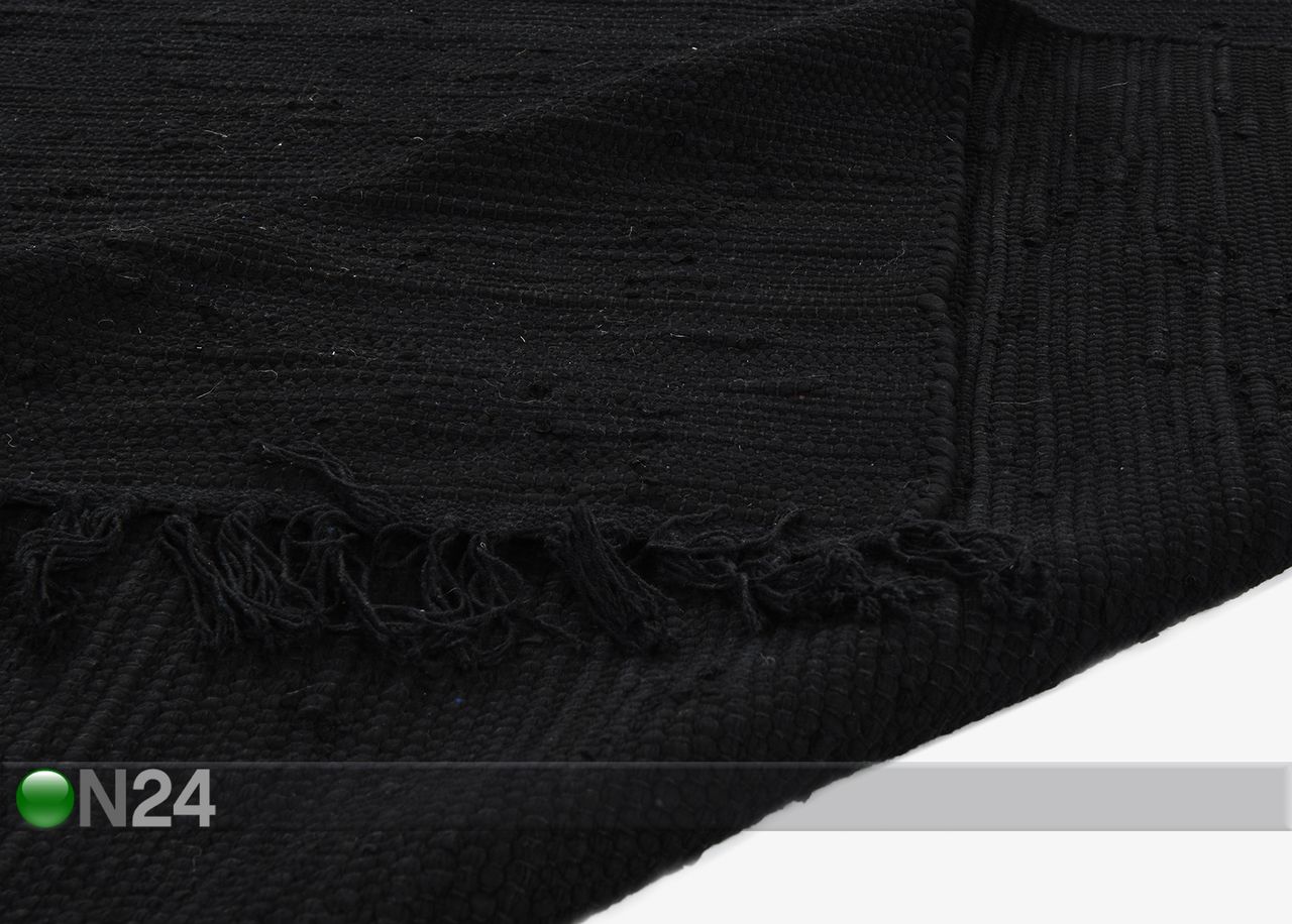 Vaip Happy Cotton Uni 60x120 cm, must suurendatud