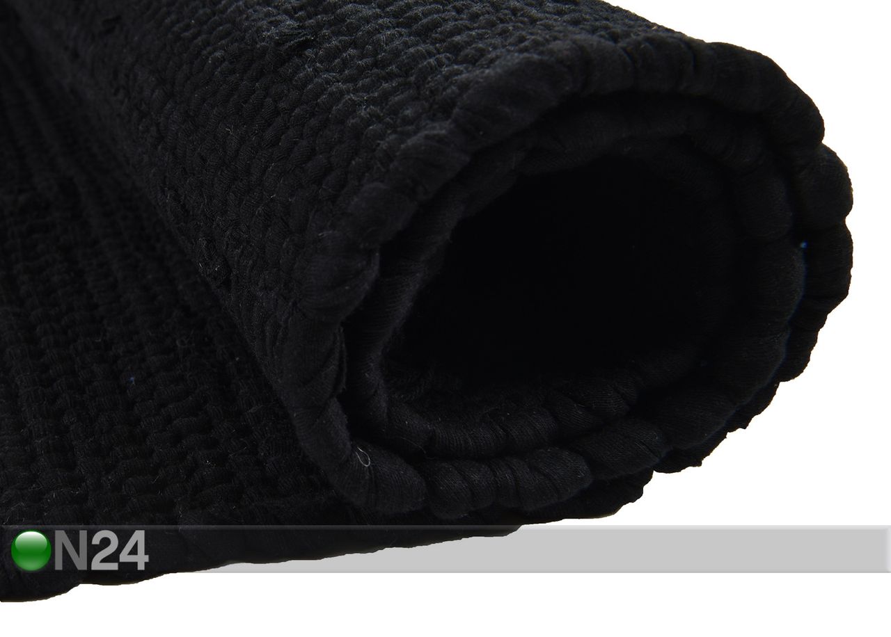 Vaip Happy Cotton Uni 60x120 cm, must suurendatud