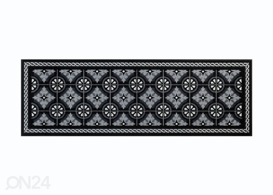 Vaip Kitchen Tiles black 60x180 cm suurendatud