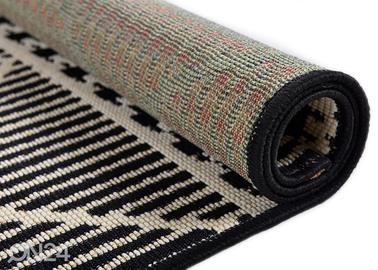 Vaip Tom Tailor Funky Outdoor Geometric, 120x180 cm must suurendatud