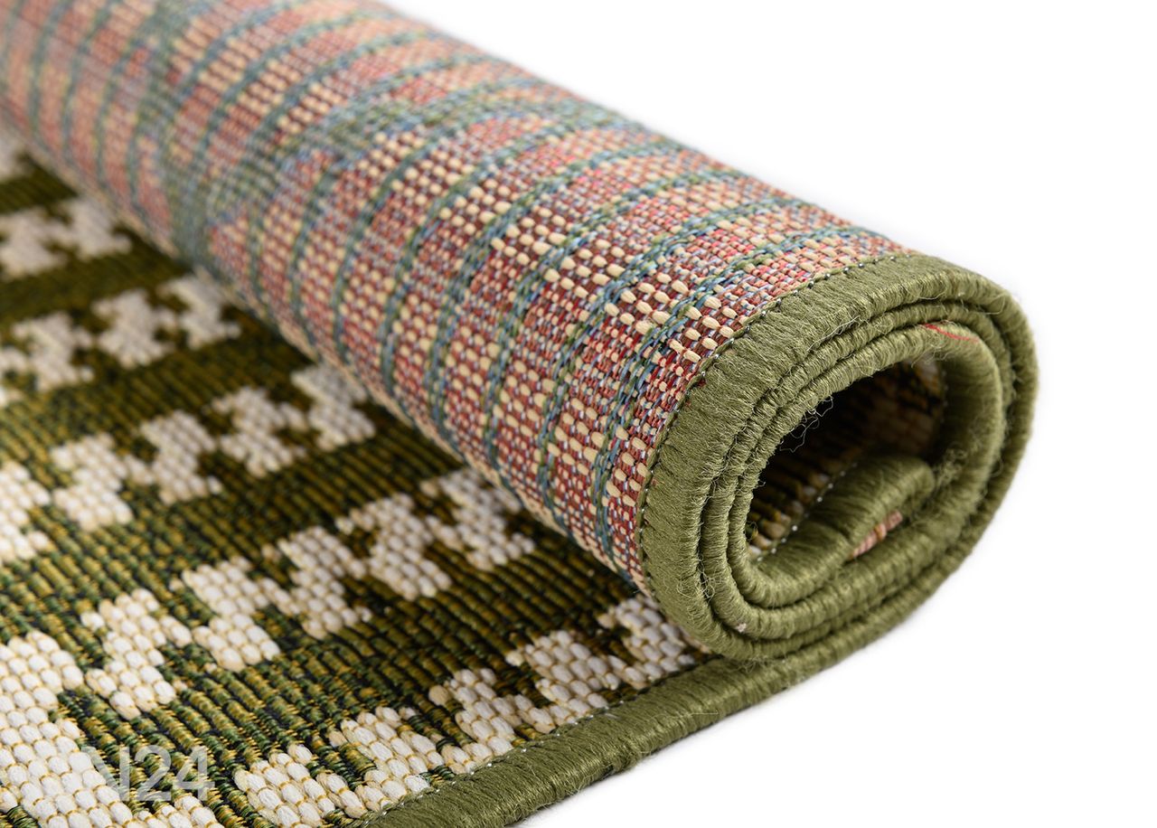 Vaip Tom Tailor Funky Outdoor Geometric, 80x165 cm roheline suurendatud