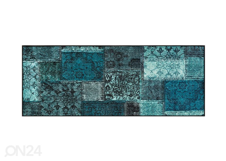 Vaip Vintage Patches tuerkis 75x190 cm suurendatud