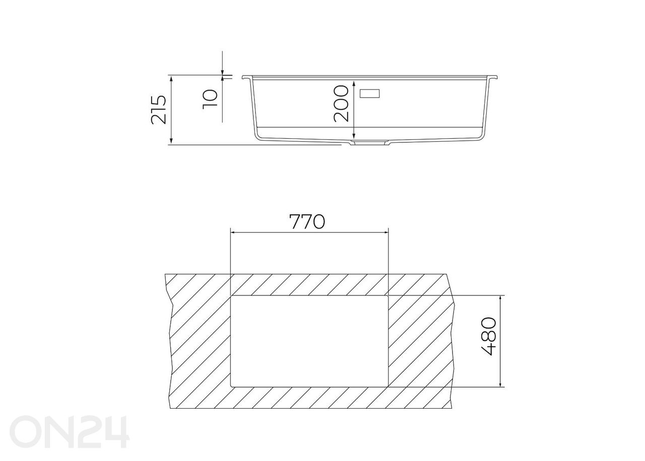 Valamu Teka Nova 80 WS-TG 1B, must suurendatud