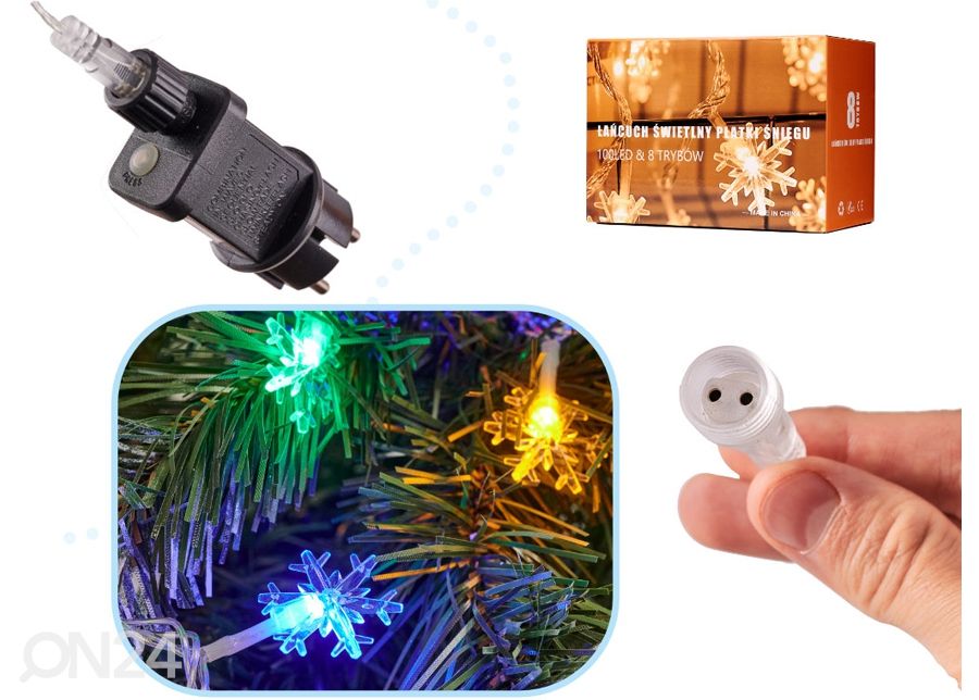 Valguskett jätkatav LED lumehelbed 10m 100LED suurendatud