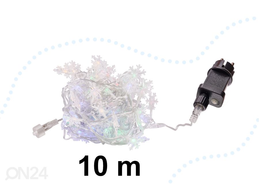 Valguskett jätkatav LED lumehelbed 10m 100LED suurendatud
