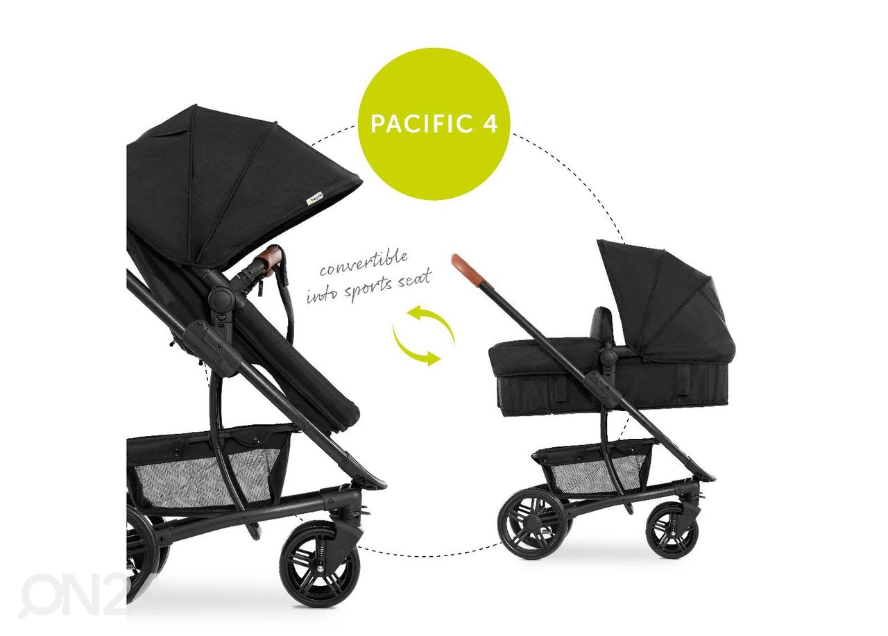 Vankrikomplekt Hauck Essential Pacific 4 Shop N Drive Caviar suurendatud