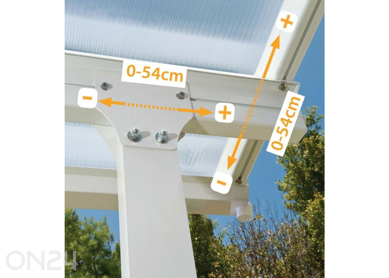 Varikatus terrassile Feria 3x3 m suurendatud