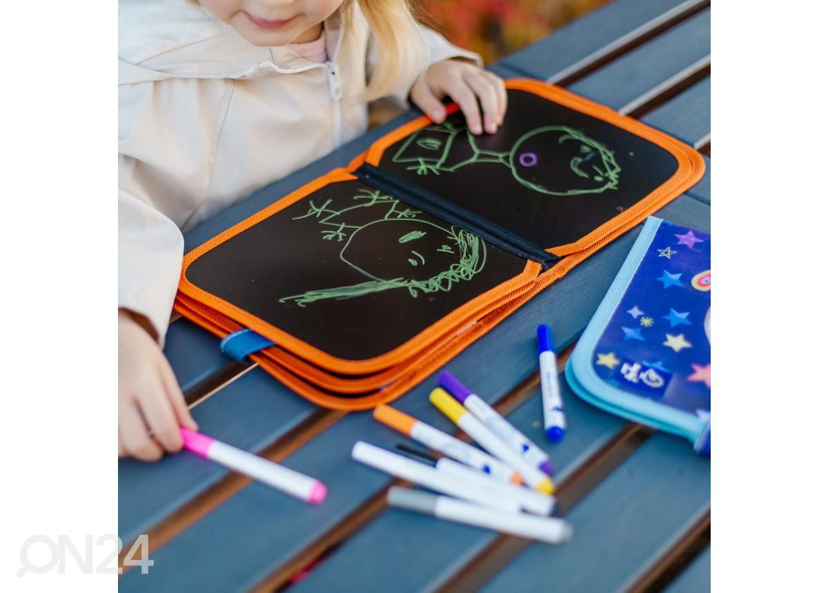 Värviraamat tolmuvabade kriitidega Jaq Jaq Bird Dinosaurused 20x20 cm suurendatud