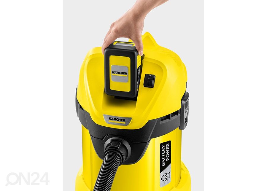Vee- ja tolmuimeja WD 3 Kärcher, akukomplektiga suurendatud