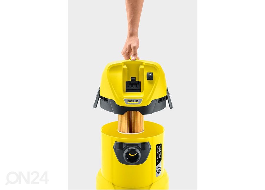 Vee- ja tolmuimeja WD 3 Kärcher, akukomplektiga suurendatud