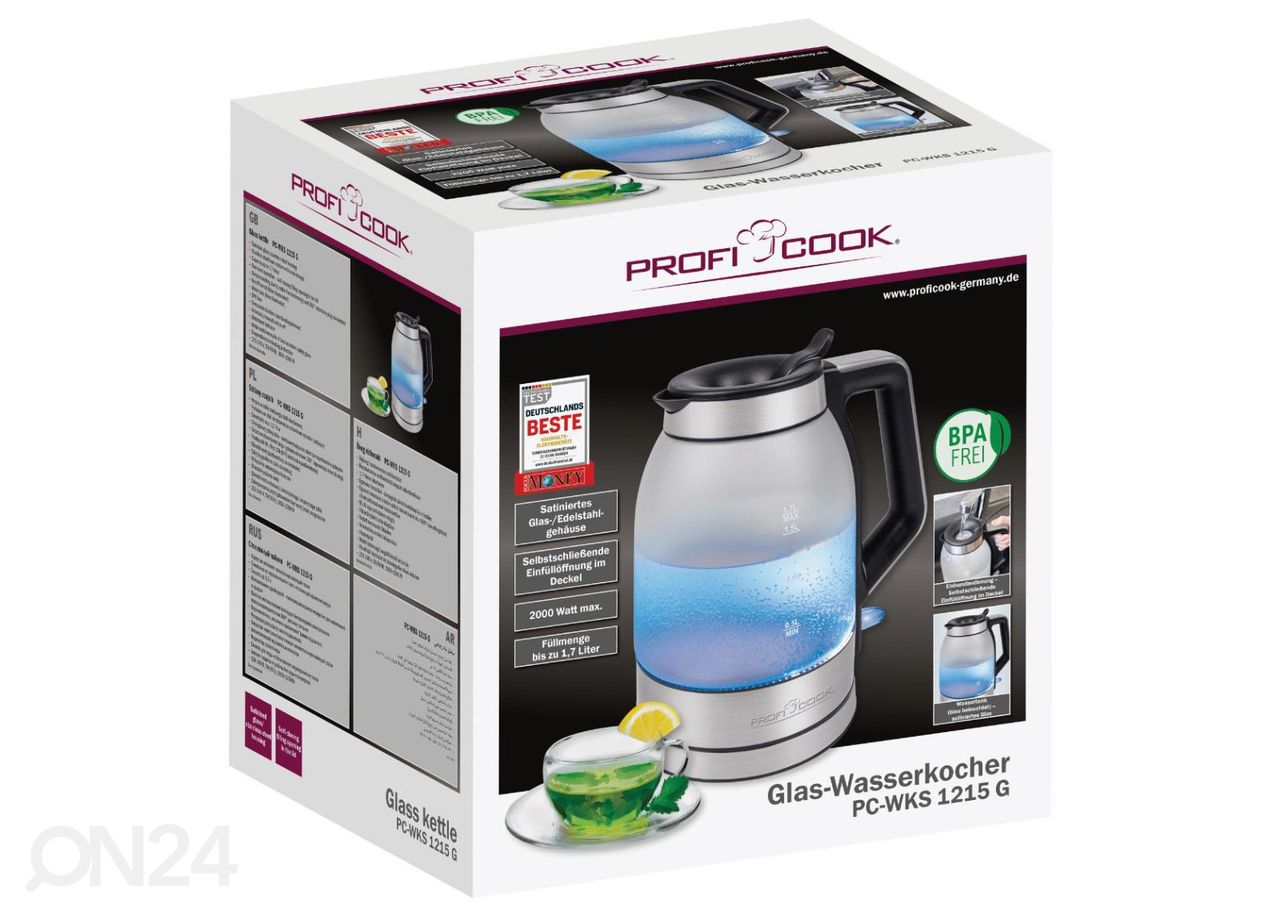 Veekeetja ProfiCook 1,7 L suurendatud