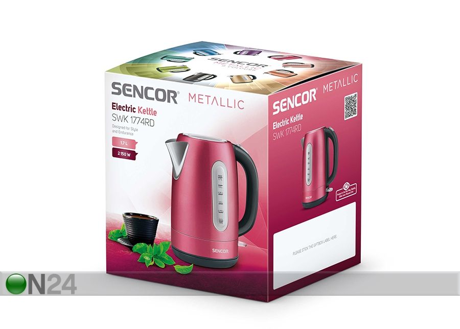 Veekeetja Sencor Metallic 1,7 L suurendatud