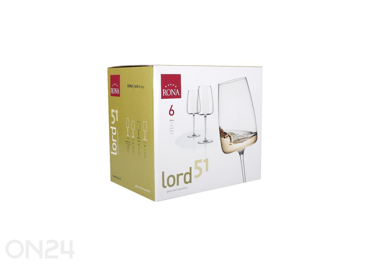 Veiniklaas Lord 51 cl, 6 tk suurendatud