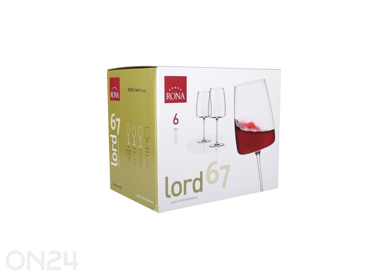 Veiniklaas Lord 67 cl, 6 tk suurendatud