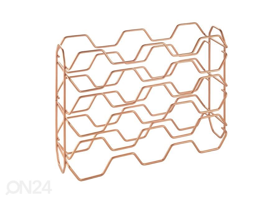 Veiniriiul 15 pudelile Hexagon, 43x12x34 cm, pronks suurendatud