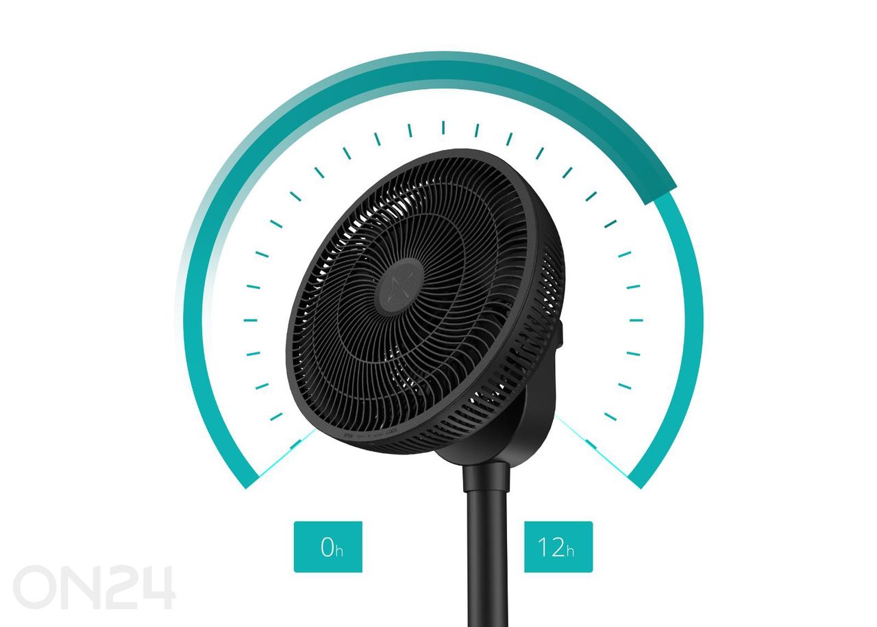 Ventilaator Duux Whisper Flex 2, kaugjuhtimisega, must suurendatud