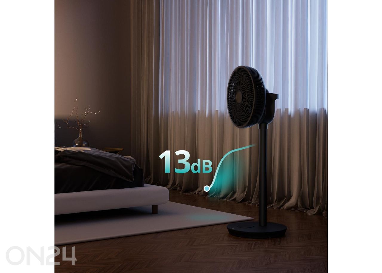 Ventilaator Duux Whisper Flex 2, kaugjuhtimisega, must suurendatud