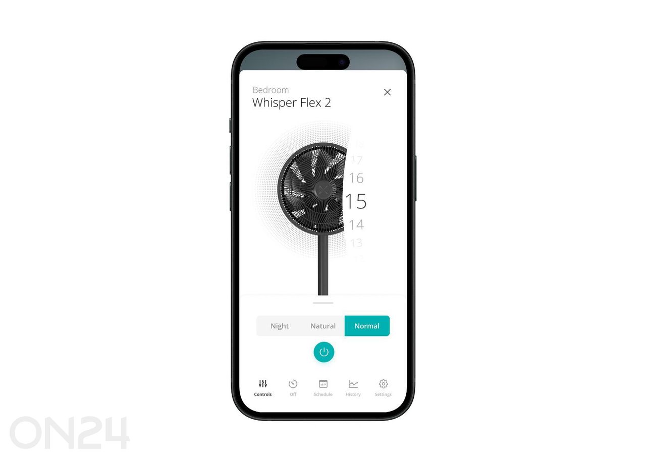 Ventilaator Duux Whisper Flex 2, kaugjuhtimisega, must suurendatud