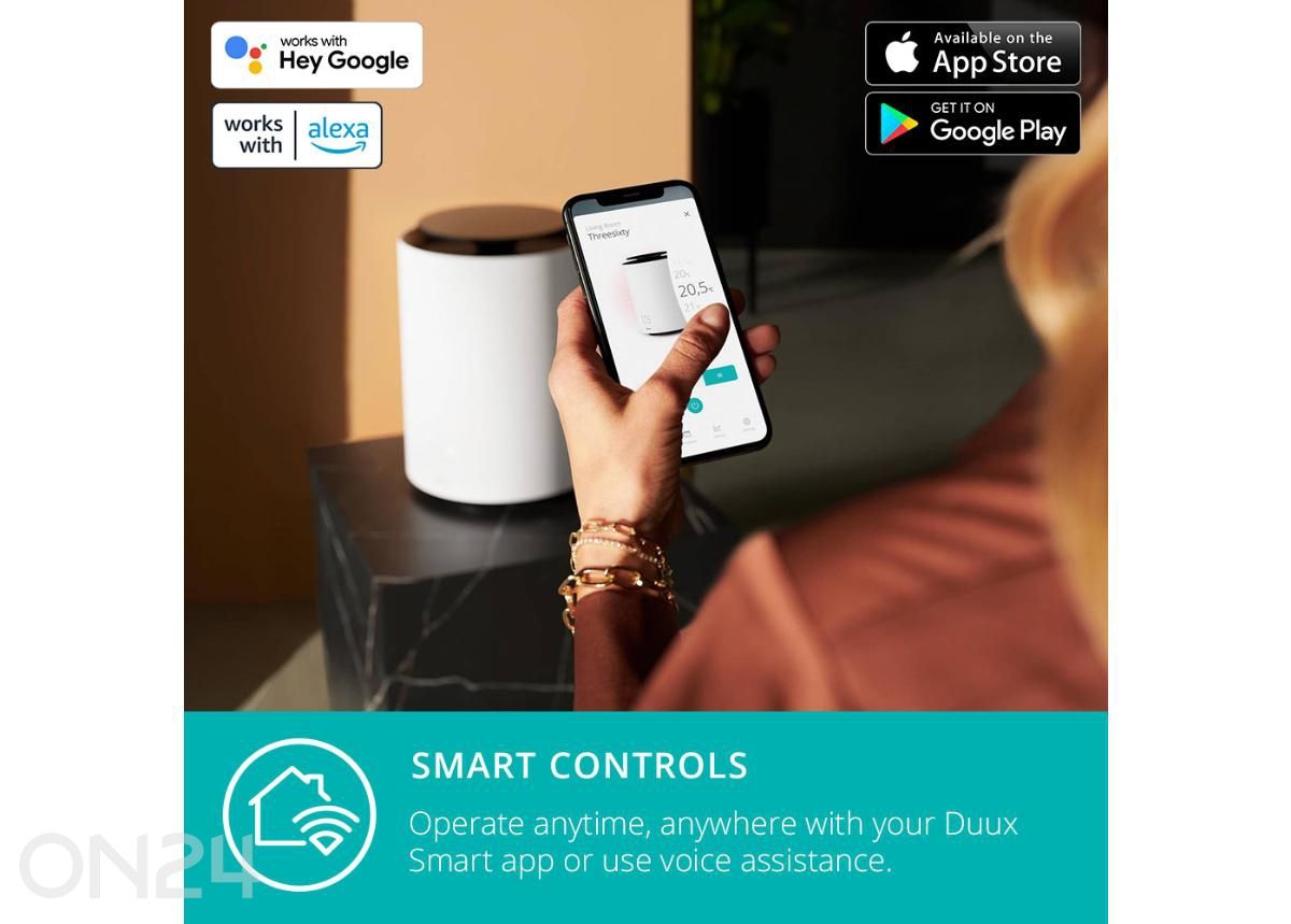 Ventilaator-küttekeha Duux Threesixty 2 Smart Wi-Fi, valge suurendatud