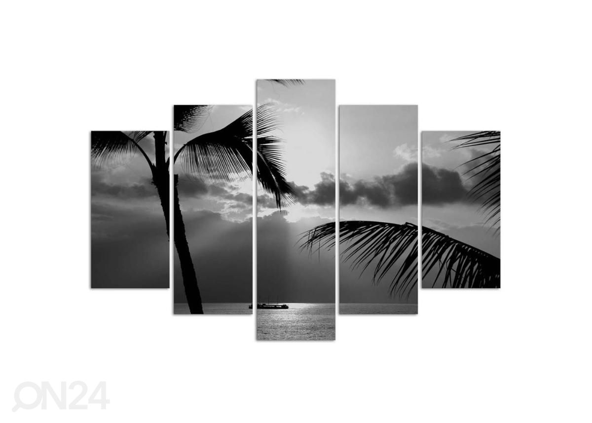 Viieosaline seinapilt On the seashore 150x100 cm suurendatud
