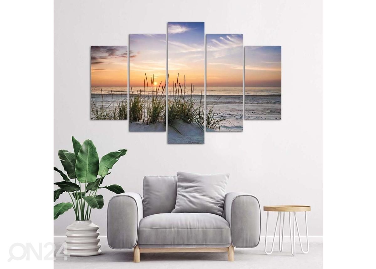 Viieosaline seinapilt Walk on the Dunes 150x100 cm suurendatud