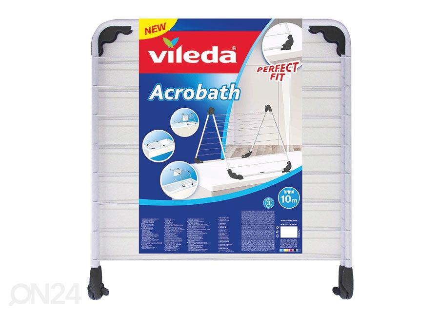 Vileda pesukuivatusrest vannile Acrobath 10 m suurendatud