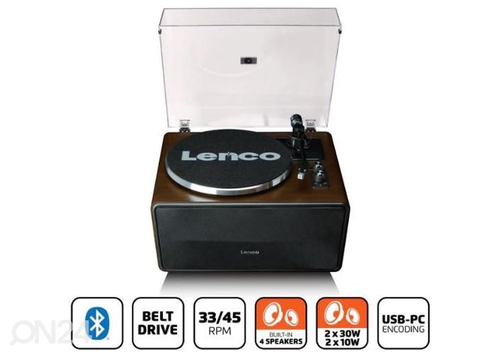 Vinüülplaadimängija integreeritud kõlaritega 80W Lenco LS470WA suurendatud