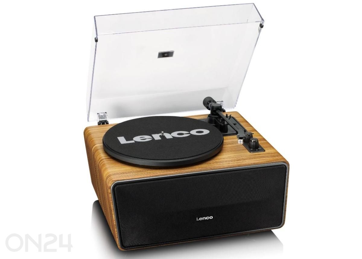 Vinüülplaadimängija jalgadel integreeritud kõlaritega Lenco LS570OK suurendatud