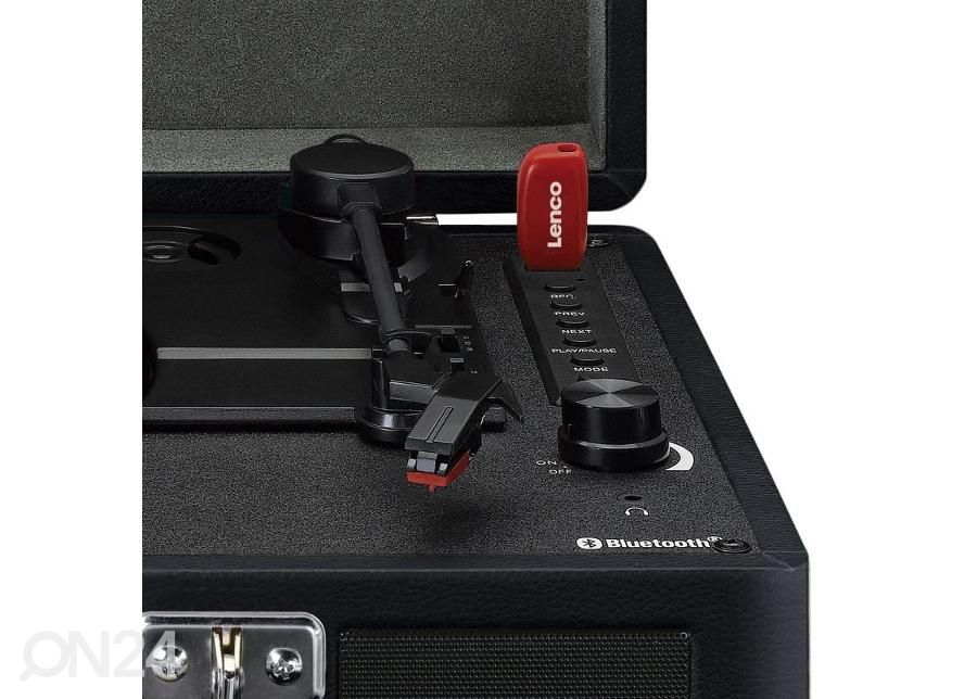 Vinüülplaadimängija kohvris Lenco TT115BK, must suurendatud