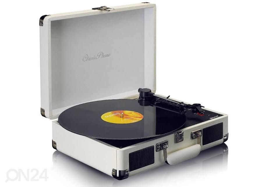 Vinüülplaadimängija kohvris Lenco TT115CR, kreem suurendatud