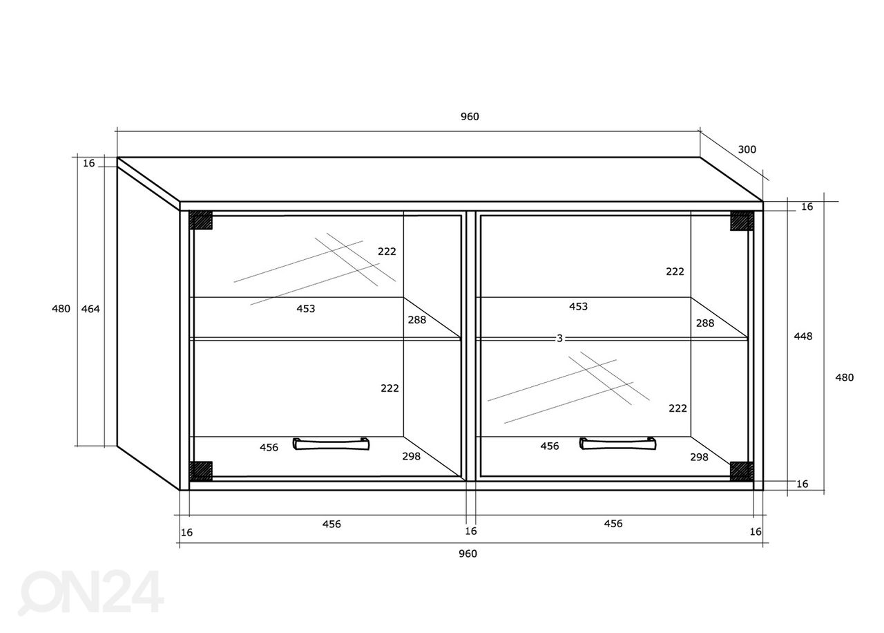 Vitriinkapp 96 cm suurendatud