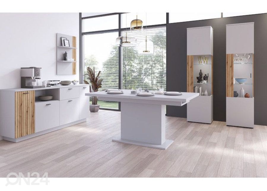 Vitriinkapp Alverno 50 cm, helehall/tamm suurendatud