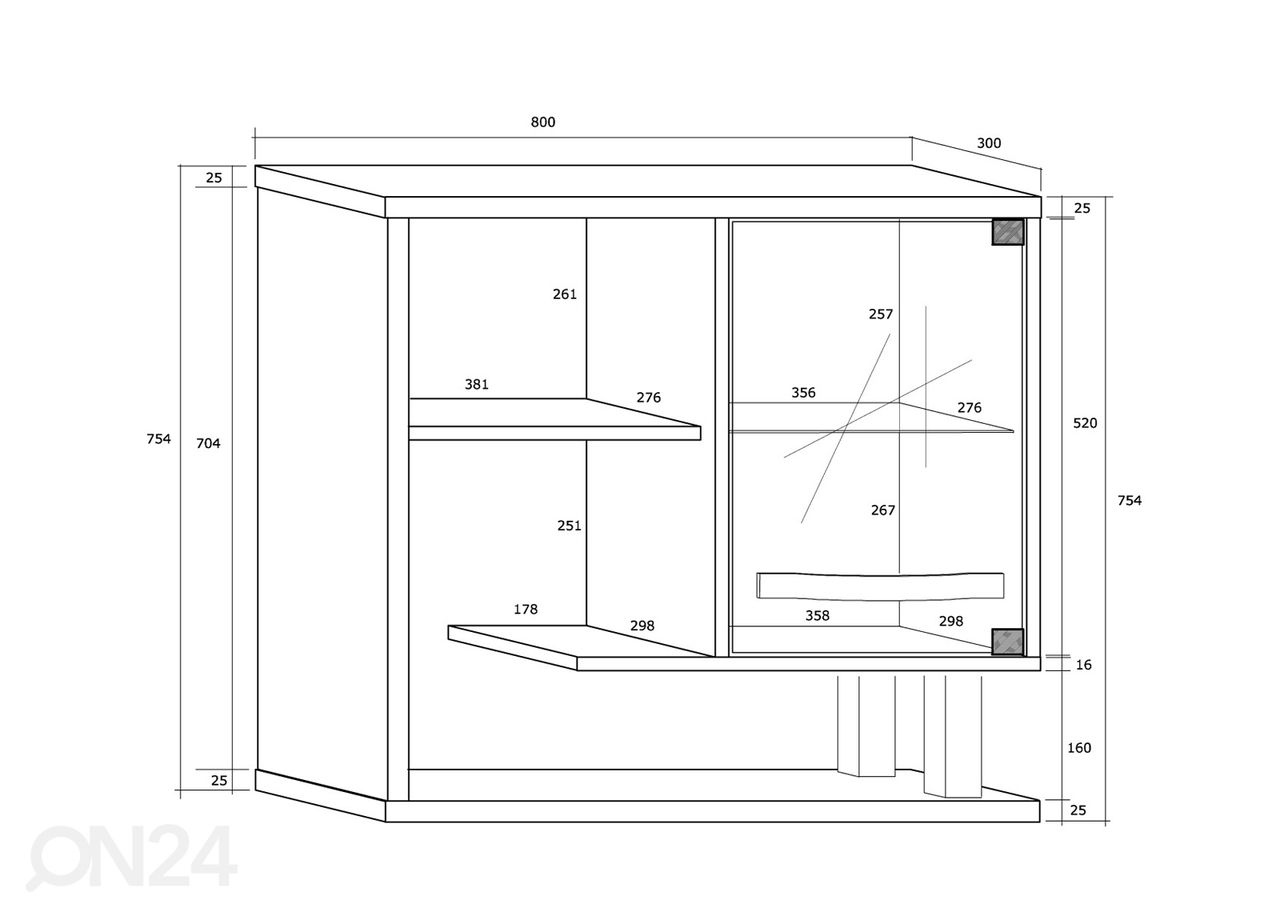 Vitriinkapp Cloghroe 80 cm suurendatud