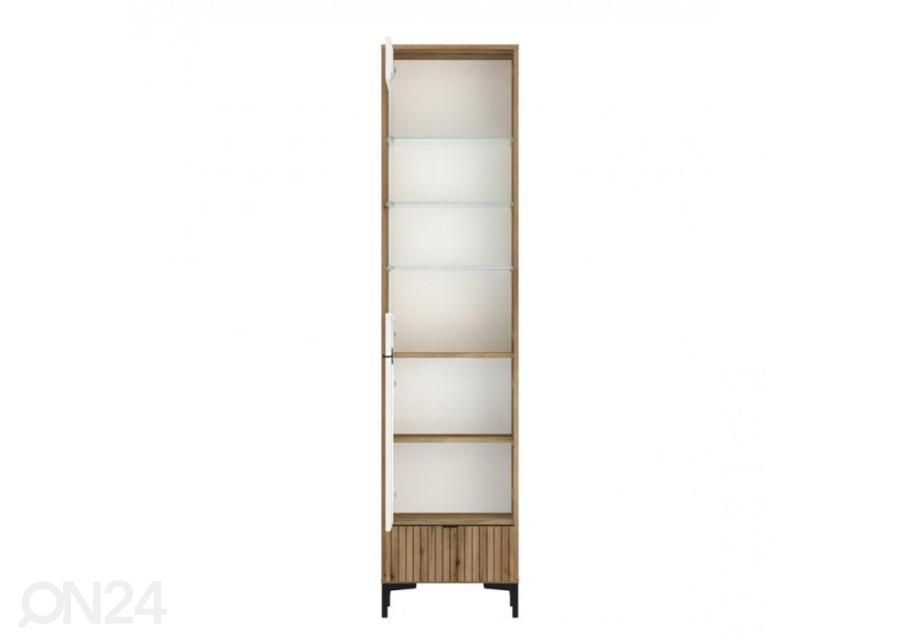 Vitriinkapp Ricko 47 cm, valge/tamm suurendatud