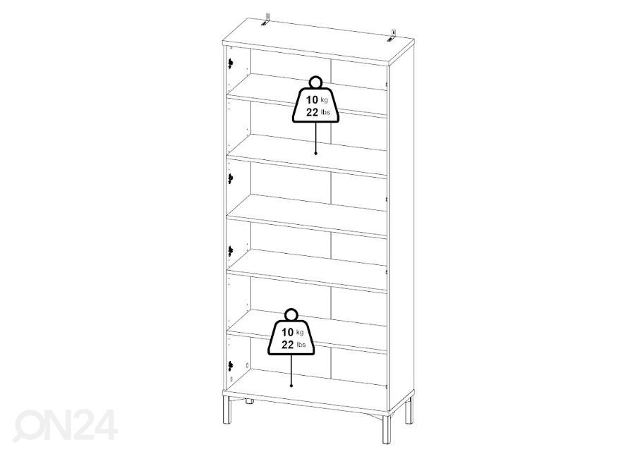 Vitriinkapp Roma 88 cm, valge suurendatud