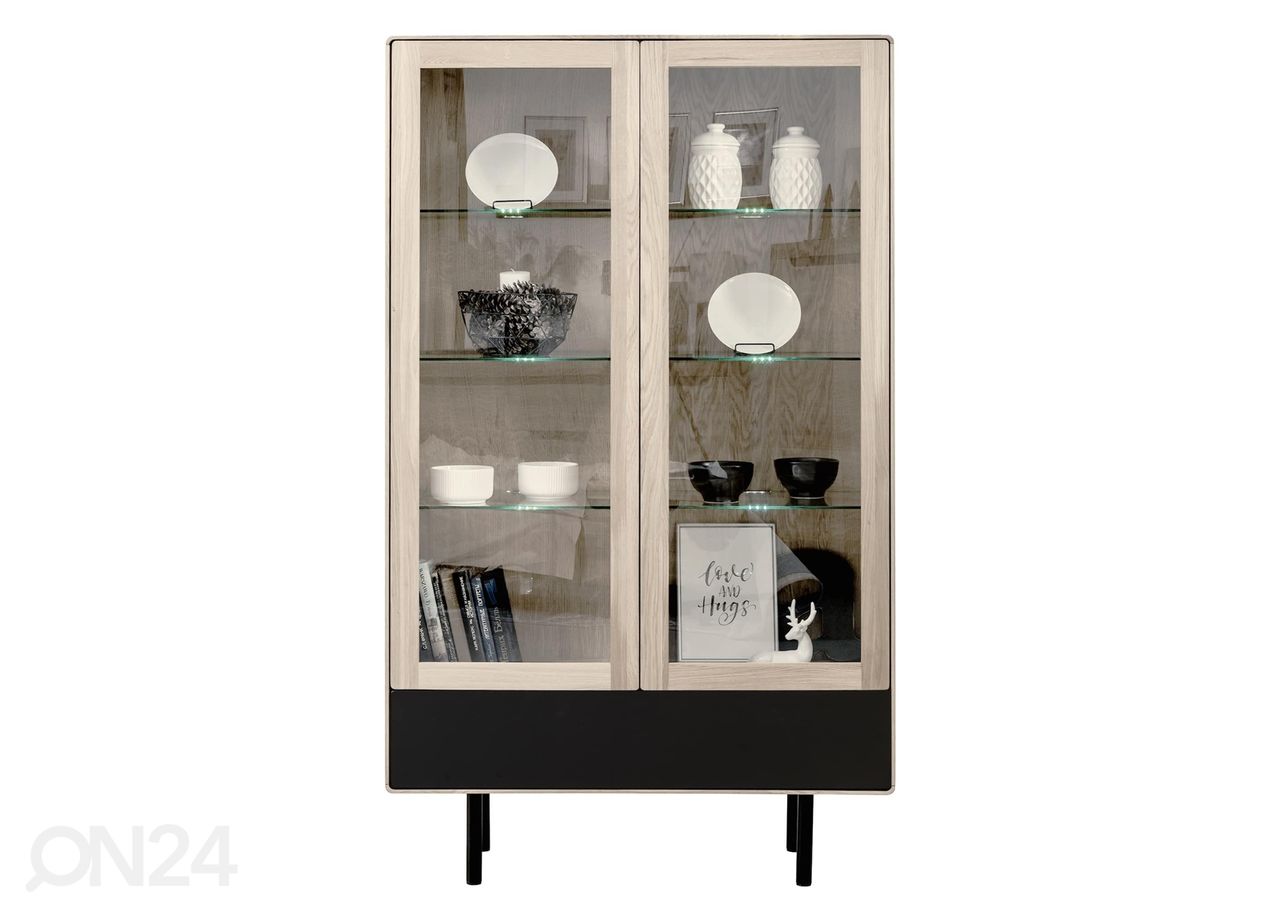 Vitriinkapp Tokyo 107 cm, valge õli suurendatud