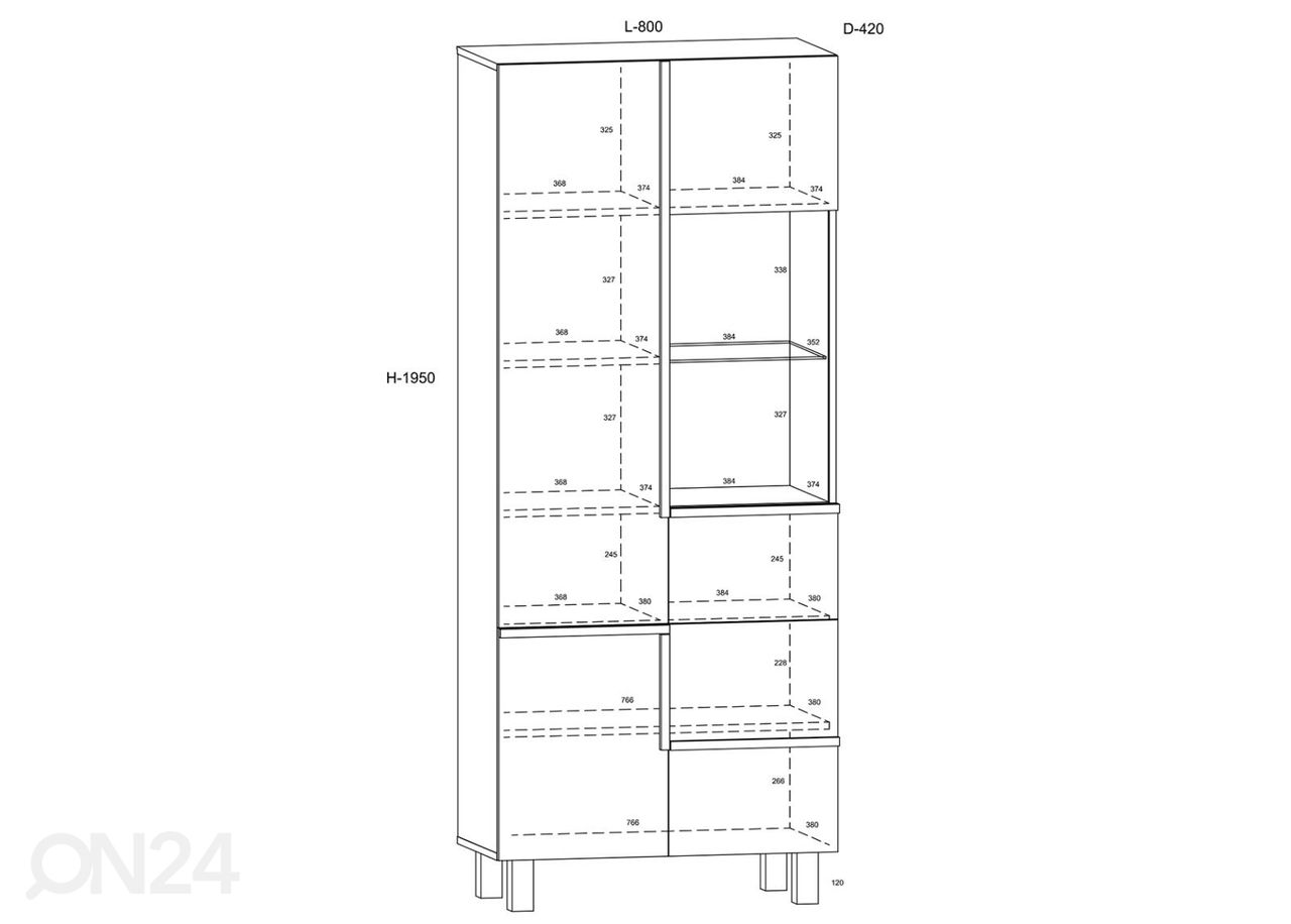 Vitriinkapp Youghal 80 cm suurendatud