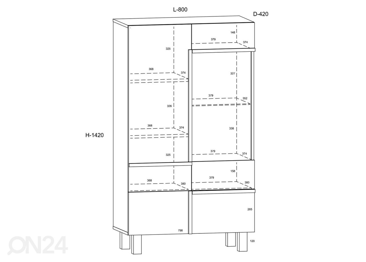 Vitriinkapp Youghal 80 cm suurendatud