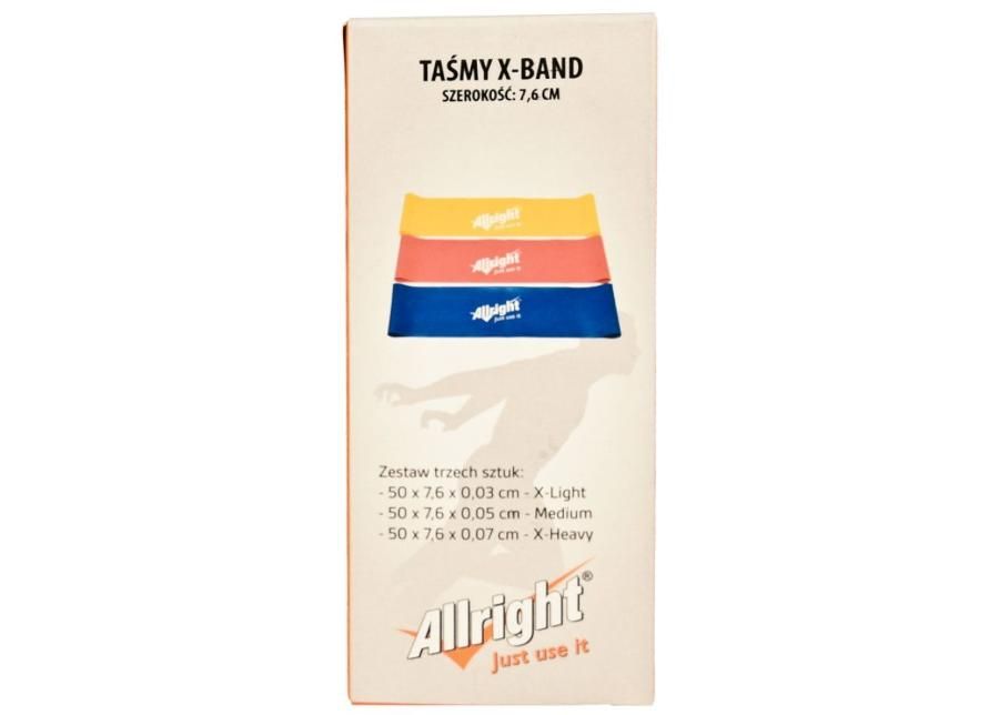 Võimlemiskummide komplekt Allright X-Band 7,6cm 3 tükki FIAXB76 suurendatud