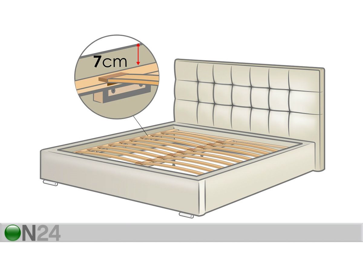 Voodi 140x200 cm suurendatud