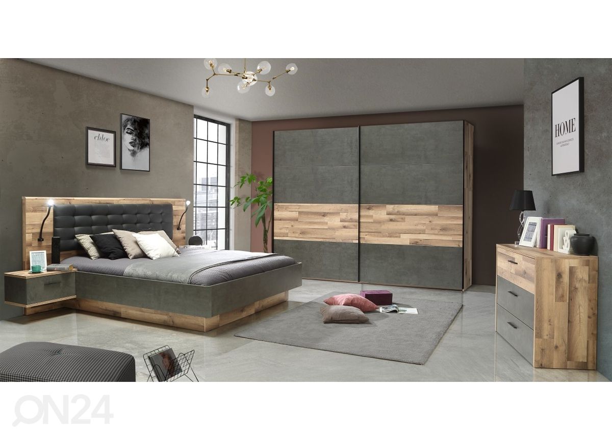 Voodi 180x200 cm + 2 öökappi suurendatud