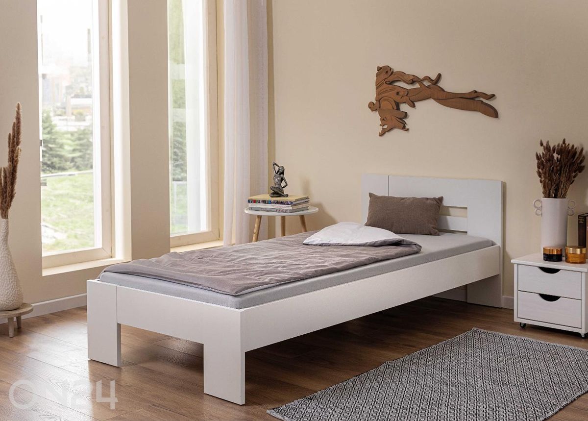 Voodi Annik 90x200 cm, valge suurendatud